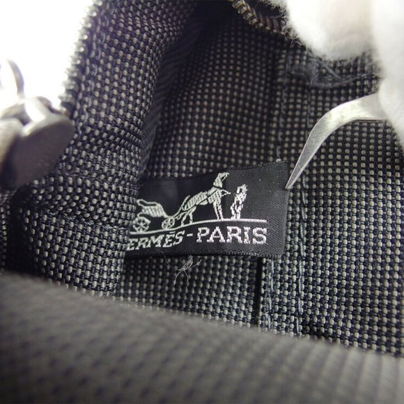 HERMES tote bag ale line gray gray canvas Auth used T18240 - Picture 8 of 9